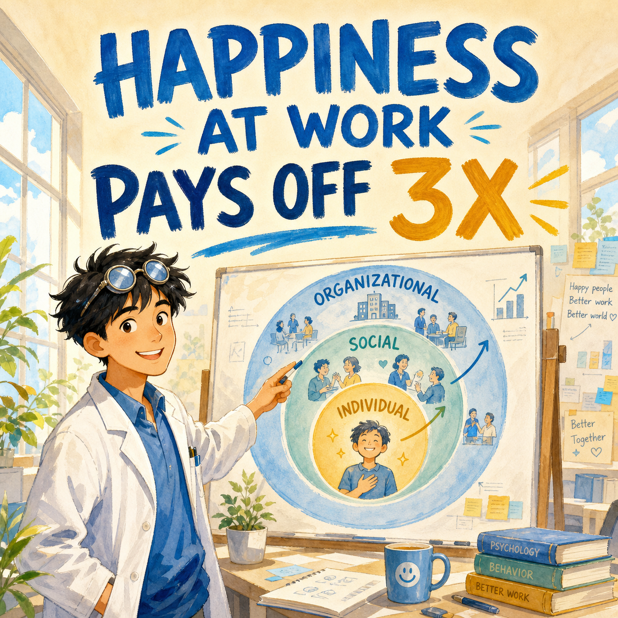 Thumbnail for Happiness at Work Pays Off Three Times Over
